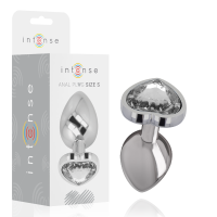 INTENSE - WHITE HEART ALUMINUM METAL ANAL PLUG SIZE S