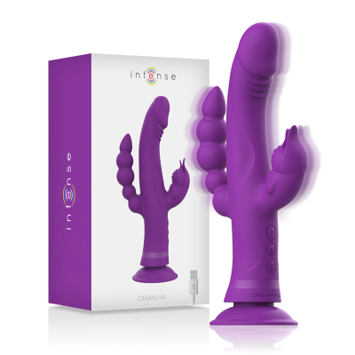 Intense - Casanova Rabbit Silicone Vibrator Triple Motor Purple 2