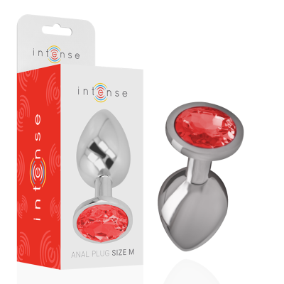 Intense - Metal Anal Plug With Red Crystal Size M 2