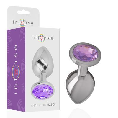 Intense - Aluminum Metal Anal Plug With Violet Crystal Size L 2