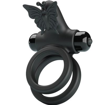 Pretty Love - Double Vibrating Ring With Black Stimulator 2