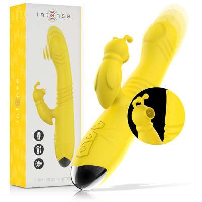 Intense - Toky Multifunction Vibrator Up &Amp; Down With Clitoral Stimulator Yellow 2