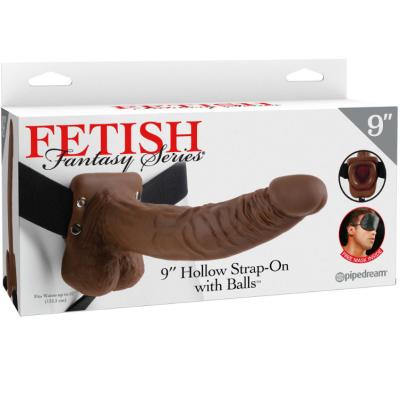 Fetish Fantasy Series - Series 9 Hollow Strap-On With Balls 22.9Cm Brown 2