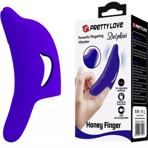 Pretty Love - Delphini Powerful Dark Blue Finger Stimulator 1