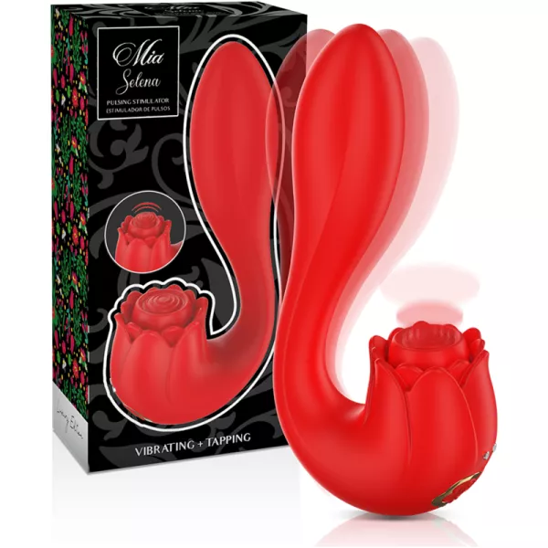 Mia - Selena Stimulator Vibrating + Tapping Red 1