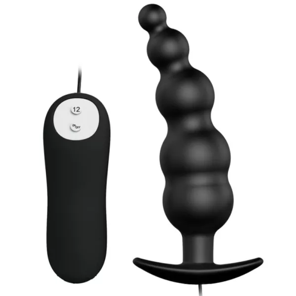 Pretty Love - Anal Plug Silicone Extra Stimulation And 12 Vibration Modes Black 1